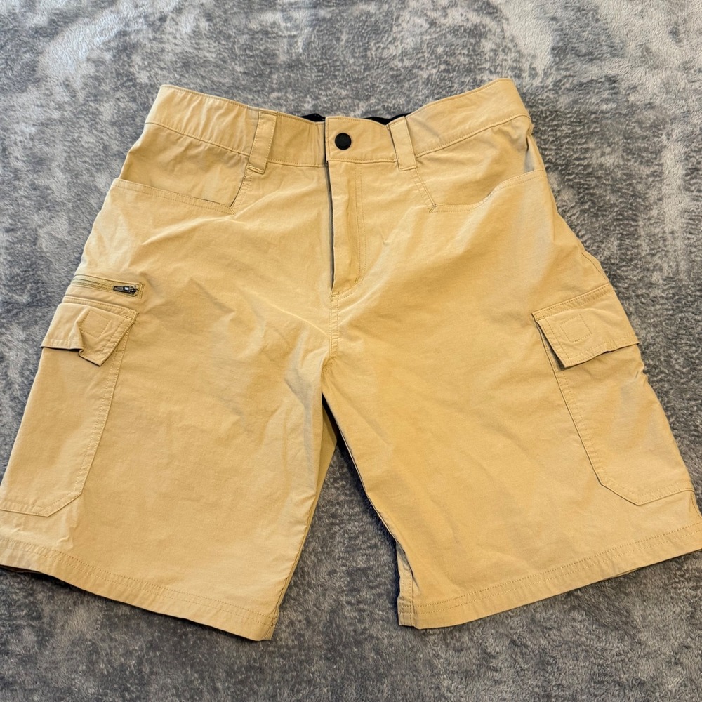 Orvis Mens Tech Cargo Shorts Stretch Comfort Media‎ Storage Khaki Sz 32